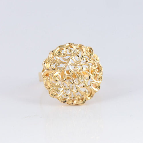 Bague 59 Bague dôme ancienne filigranée or jaune 58 Facettes