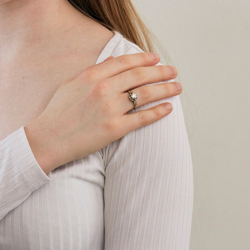 Bague 55 Bague Solitaire Or gris Diamant 0.53ct 58 Facettes 230450