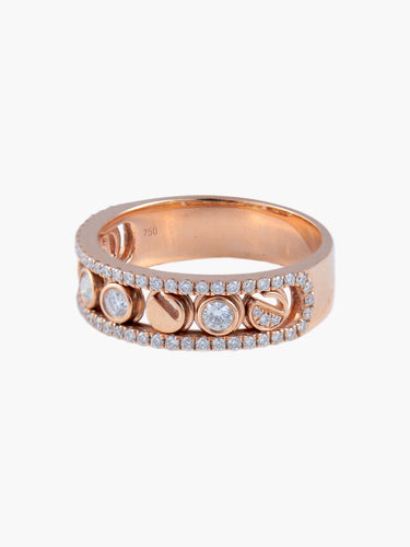 Bague Demi Alliance Or rose, sertie de diamants 58 Facettes