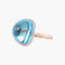 Bague 51 Bague Topaze bleue Diamants 58 Facettes