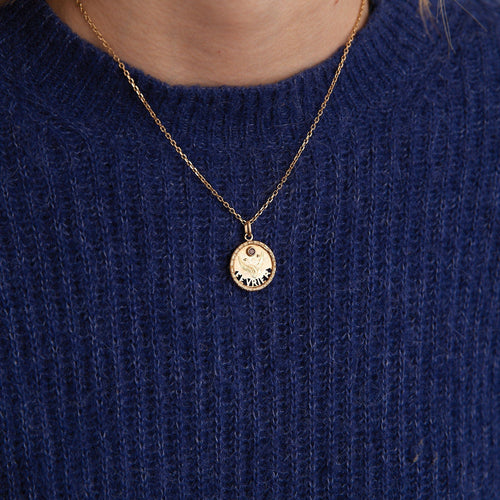 Pendentif Médaille Art Nouveau, Février 58 Facettes