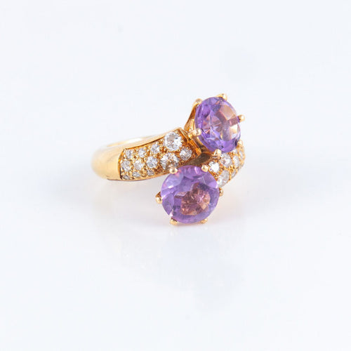 Bague Bague Toi & Moi, Améthystes & Diamants 58 Facettes