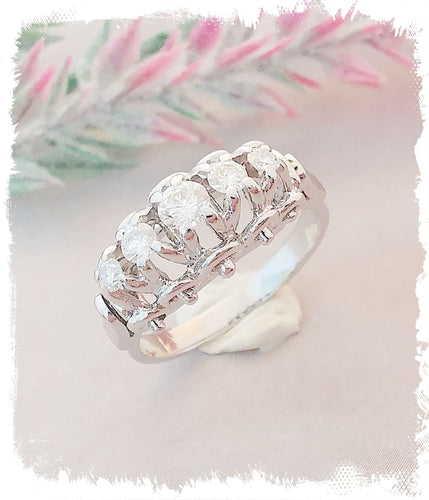 Bague Bague Jarretière Diamants Or Blanc et Platine 58 Facettes AA 1479