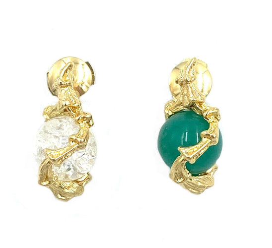 Boucles d'oreilles GILBERT ALBERT. Boucles d’oreilles or et billes interchangeables 58 Facettes