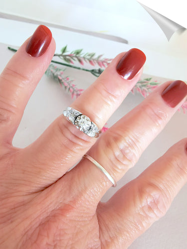 Bague 55 Bague ancienne diamants platine et or gris 58 Facettes AA 1546