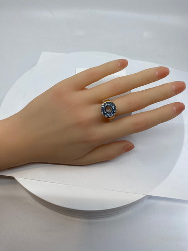 Bague 55 Bague Or jaune Aigue-marine 58 Facettes AB292