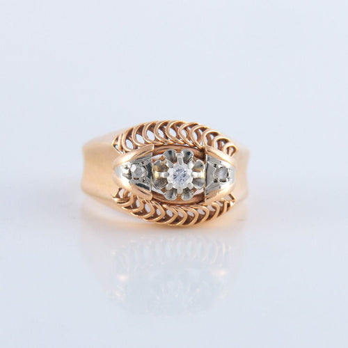 Bague 45.5 Bague Chevalière Diamants 58 Facettes JE130