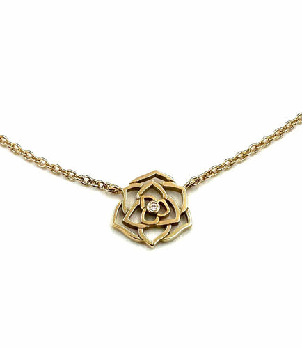 Collier PIAGET. Collier « Rose » or rose et diamant 58 Facettes