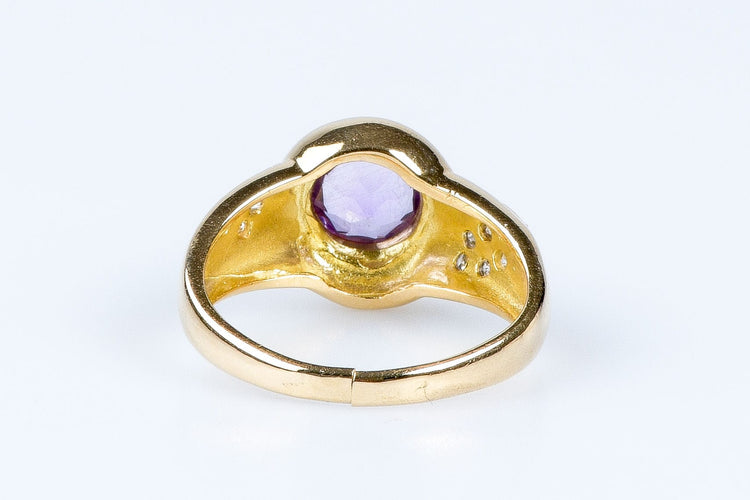 Bague Bague améthyste diamant en or jaune 58 Facettes VNLP16-306-11