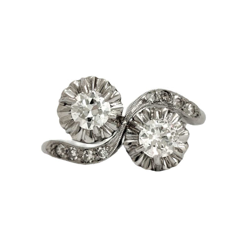 Bague 55 Bague platine Toi & Moi diamants 58 Facettes 1-1119/4