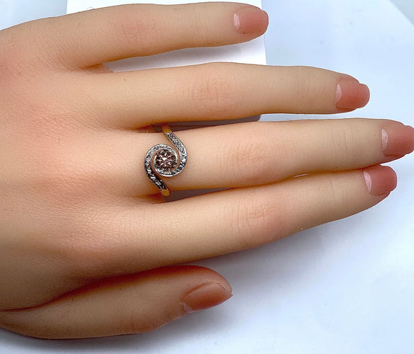 Bague 55 Bague tourbillon diamants vers 1900 58 Facettes AB179