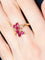 Bague Bague double feuilles rubis or jaune 58 Facettes LP10-14