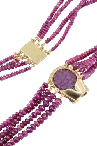 Collier COLLIER 4 RANGS RACINES DE RUBIS 58 Facettes 070161