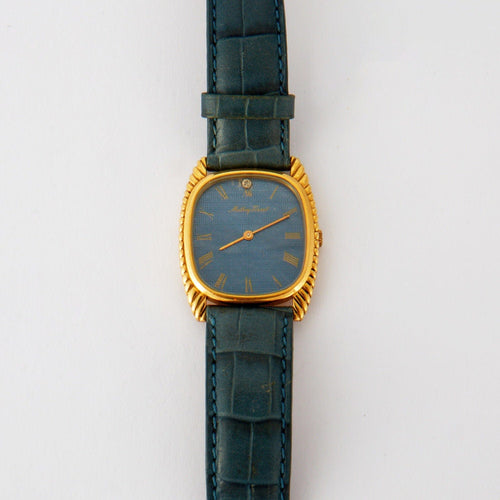 Montre Montre mécanique MATHEY-TISSOT Or jaune/cuir bleu 58 Facettes