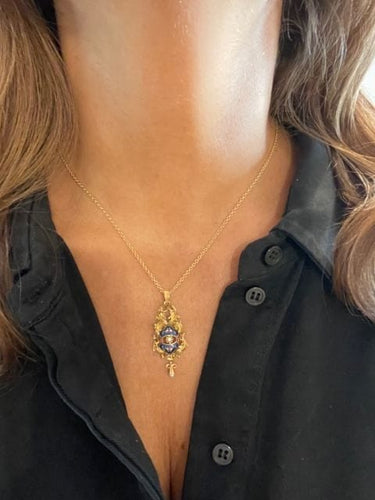 Pendentif Pendentif fin XIXème, or et émail 58 Facettes