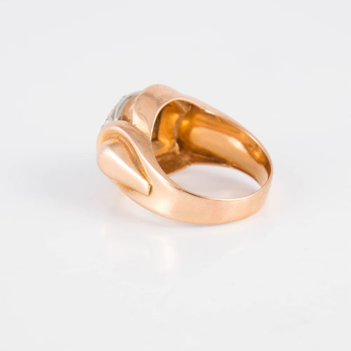 Bague 51 Bague Tank or jaune & platine 58 Facettes