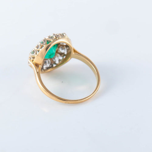 Bague Bague Marguerite émeraude et diamants 58 Facettes