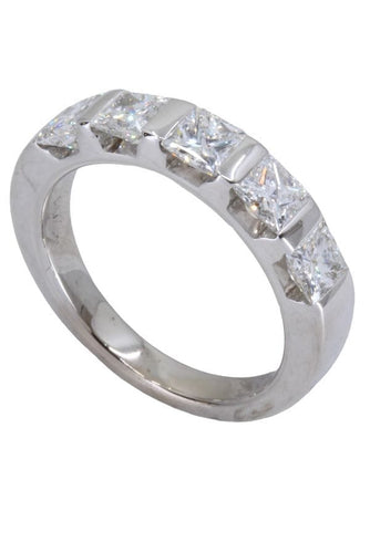 Bague DEMI-ALLIANCE DIAMANTS PRINCESSE 58 Facettes 060221