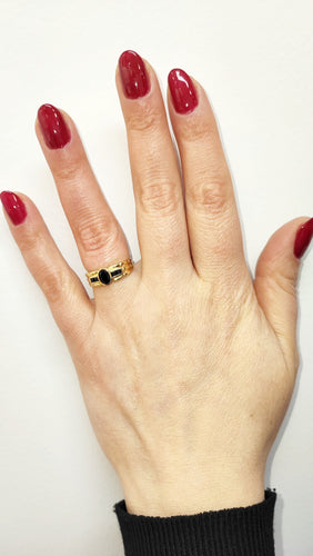 Bague 54 Bague jonc saphir or jaune 58 Facettes RA/452.3