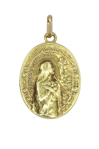 Pendentif MÉDAILLE ANCIENNE SAINTE THÉRÈSE 58 Facettes 045901