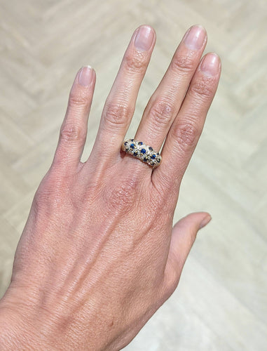 Bague Bague jonc saphirs diamants 58 Facettes