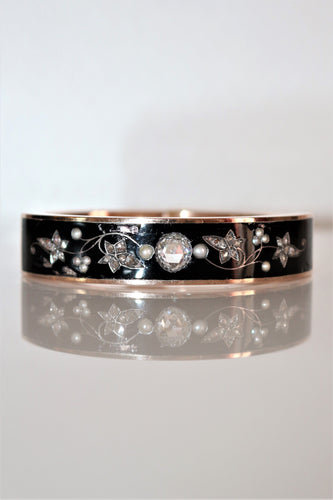 Bracelet Bracelet Napoléon III Or Rose Et émail Noir 58 Facettes 545