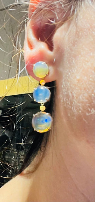 Boucles d'oreilles Boucles d'oreilles opales et perles 58 Facettes 7270 A