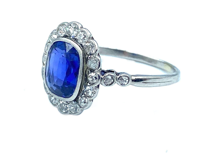Bague Bague 1910 platine, saphir et diamants 58 Facettes
