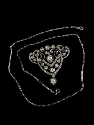 Pendentif Pendentif Guirlande Belle époque platine et diamants 58 Facettes 1102168