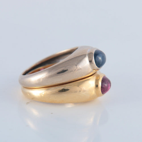 Bague 52 POIRAY - bague cabochon saphir et tourmaline 58 Facettes