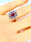 Bague 51 Bague marguerite Or blanc Rubis et Diamants 58 Facettes AB218
