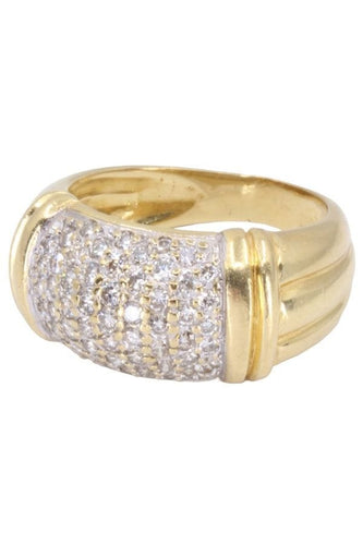Bague 56 Bague Or jaune pavage Diamants 58 Facettes 080641