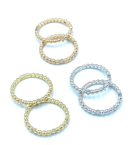 Bague Série de 6 bagues 3 ors et diamants 58 Facettes