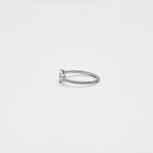 Bague 53 FRED - Bague Force 10 petit modèle or blanc 58 Facettes