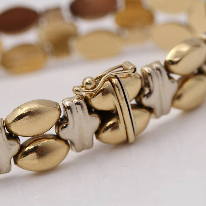 Bracelet bracelet en or bicolore alterné 58 Facettes E359401