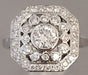 Bague 53.5 Bague Style Art Déco Octogonale Diamants Or Blanc 58 Facettes R 1656