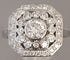 Bague 53.5 Bague Style Art Déco Octogonale Diamants Or Blanc 58 Facettes R 1656