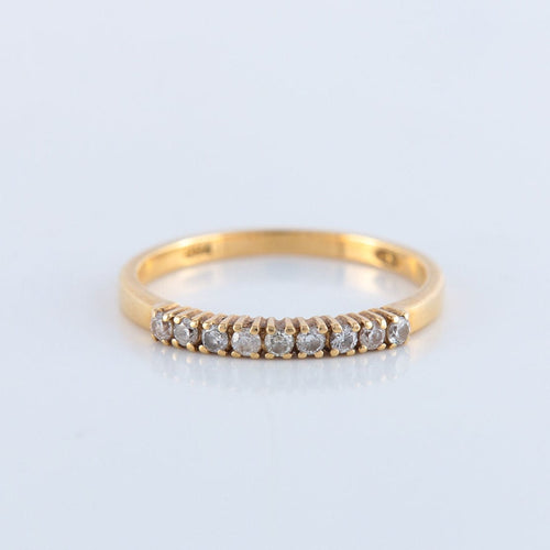 Bague 53 Demi-alliance 9 Diamants 58 Facettes JE102