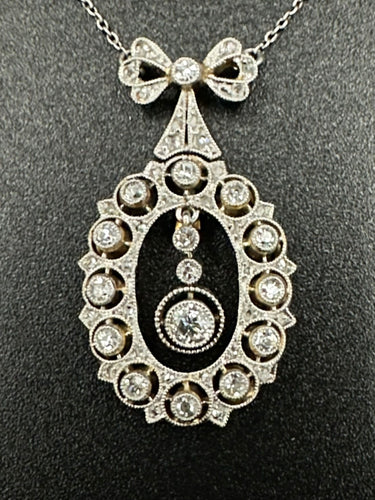 Pendentif Pendentif Négligé Belle-Epoque Or Platine Diamants 58 Facettes