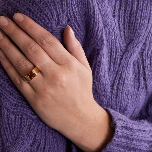 Bague 57 CARTIER - Bague Tank Citrine 58 Facettes