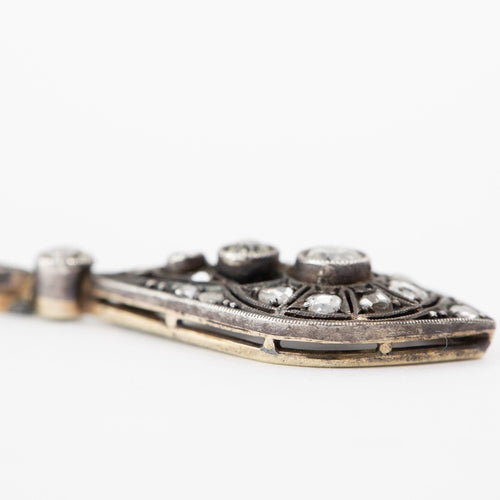 Collier white Gold Silver and Diamonds necklace 58 Facettes