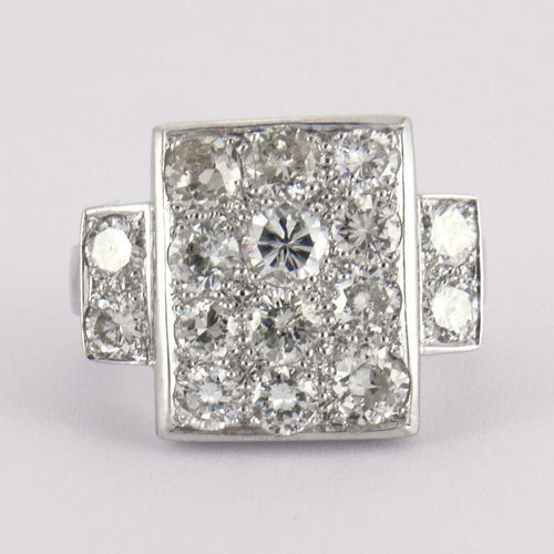 Bague Bague en or gris, diamants 58 Facettes