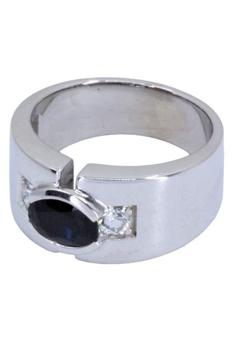 Bague Bague moderne saphir et diamants 58 Facettes 061231