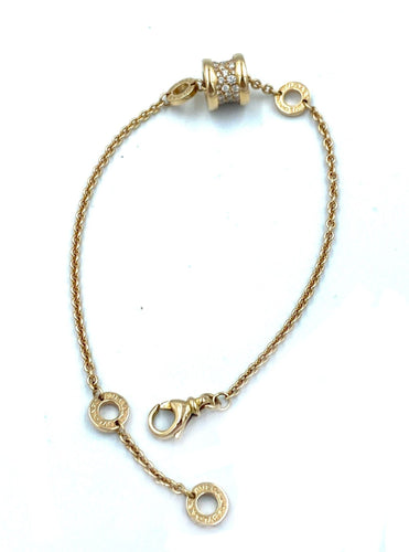 Collier BVLGARI. Collection Bzero 1, bracelet or rose et diamants 58 Facettes