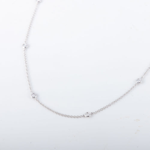 Collier Collier Or blanc 10 diamants 58 Facettes 8393