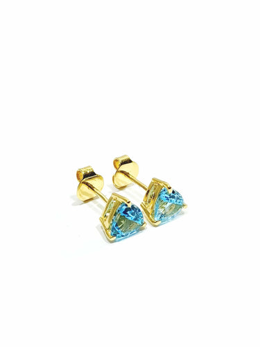 Boucles d'oreilles Paire de boucles d'oreilles or et topaze bleue 58 Facettes