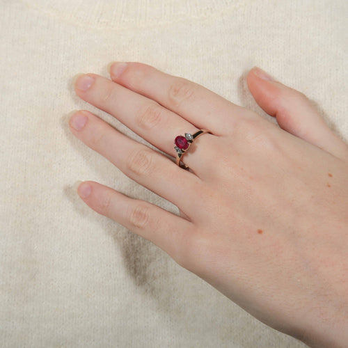 Bague 57 Bague Rubis épaulé 58 Facettes 8397