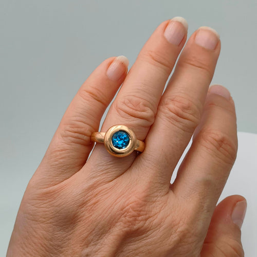 Bague 52 Bague vintage Topaze bleu suisse 58 Facettes