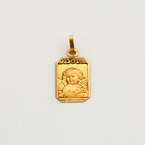 Pendentif Médaille ancienne ange Raphaël 58 Facettes