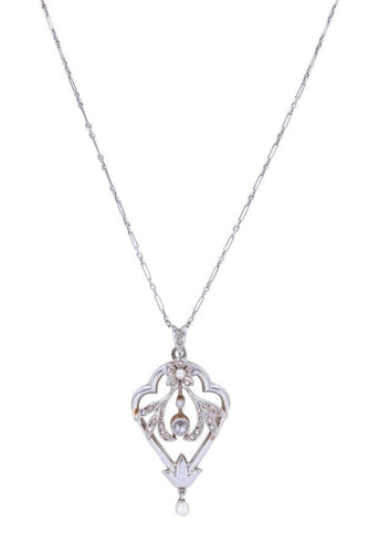 Collier COLLIER ART-DÉCO PERLE ET DIAMANTS 58 Facettes 081901